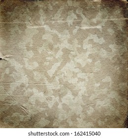 Grunge Military Background. Camouflage Pattern On A Paper Texture