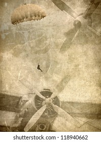 Grunge Military Background, Retro Aviation