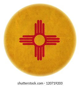 grunge New Mexico flag drawing button