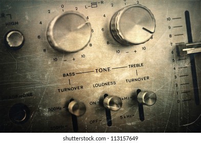 Grunge Old Amplifier Close Up