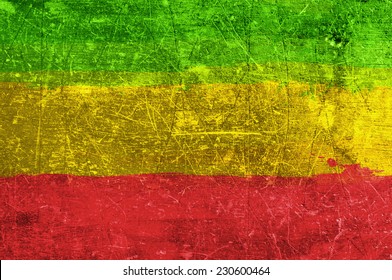 Grunge Rasta Flag As A Background