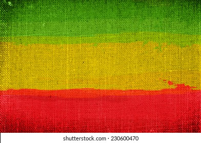 Grunge Rasta Flag As A Background