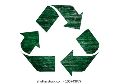 Grunge Recycling symbol isolated on white - Shutterstock ID 105943979