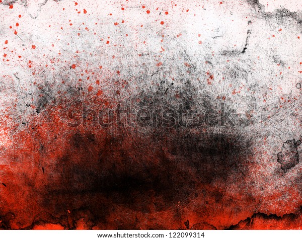 Grunge Splatter Paint Background Black Red Stock Illustration 122099314