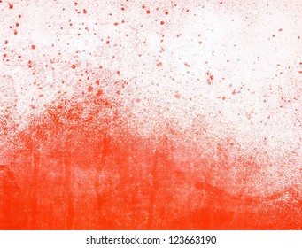 Grunge Splatter Paint Background, Red Color Texture