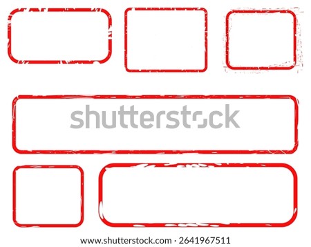 Grunge stamps. Grunge stamps with rounded angles.Red stamps.