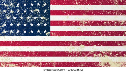 A Grunge Style Union Civil War Stars And Stripes Flag