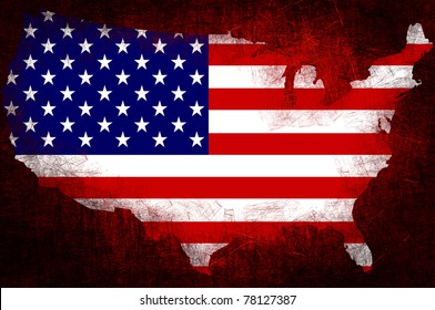 Grunge textured of USA flag for USA Independence Day