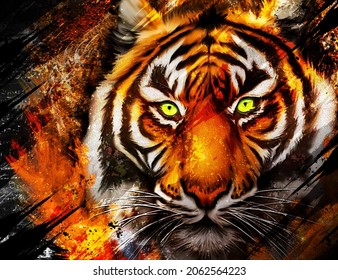 Grunge Tiger Dynamic Fury Splash Wallpaper Background Texture Digital Flyer Dared Ruthless Wonderful Magic Rude Special Modern Expressive