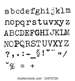 Grunge Typewriter Font - Letters, Numbers, Characters