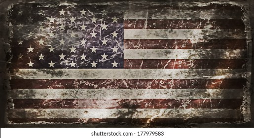 Grunge USA Flag, old american flag background