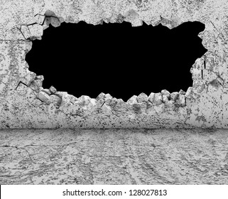 Grungy Broken Concrete Wall