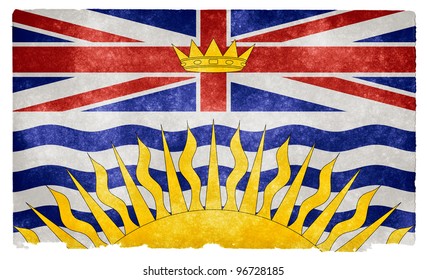 Grungy Flag of British Columbia on Vintage Paper