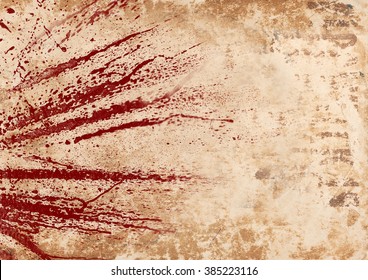 Grungy Old Paper With Blood Spots