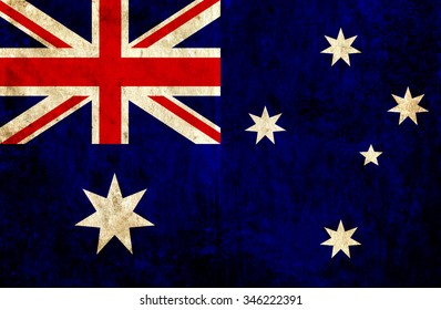 Grungy paper flag of Australia