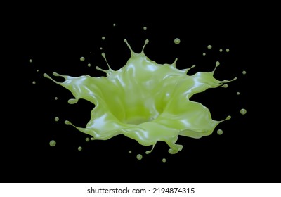 Guava Juice Splash,3d Rendering With Clipping Path.