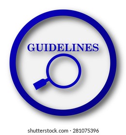 Guidelines Icon. Blue Internet Button On White Background. 