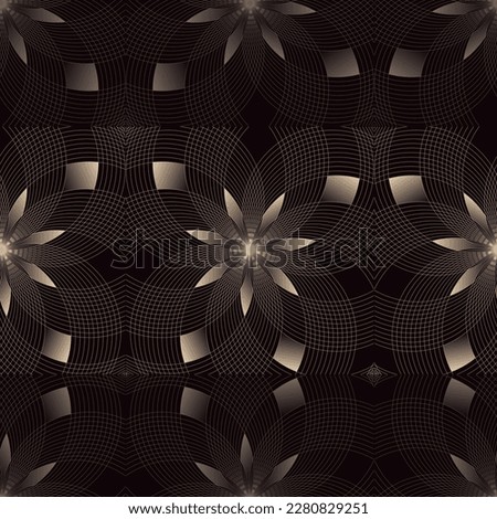 guilloche flowers pattern tile reflection rows