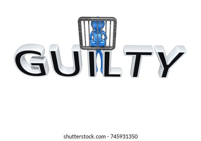 Guilty Plea Concept The Original 3D Character Illustration Behind Bars