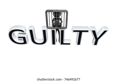 Guilty Plea Concept The Original 3D Character Illustration Behind Bars