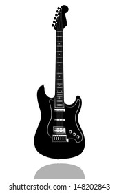 Black Guitar Stock Vector (royalty Free) 124629043 