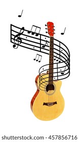 Guitar Music Background - 3D Illustration