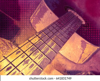 Guitar music background - abstract rock band poster - Powered by Shutterstock