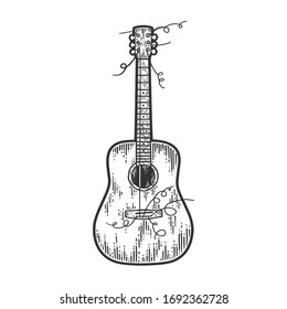 Guitarra con cuerdas rotas. Esbozar imitación: ilustración de stock  1692362728 | Shutterstock