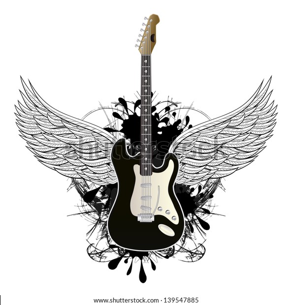 Guitar Wings Grunge Concept Stock Illustration 139547885