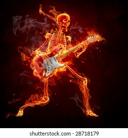 Guitarist - Series of fiery illustrations