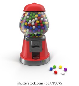 Gumball Machine Isolated On White. 3D Illustration