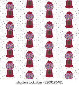 Gumball Machines In A Seamless Repeat Pattern