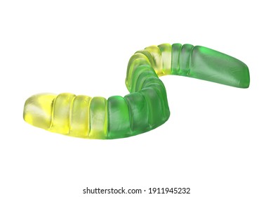 Gummy Worm 3D Illustration On White Background