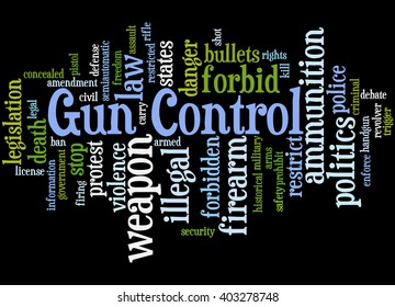 Gun Control Word Cloud Concept On Stock Illustration 403278748 ...