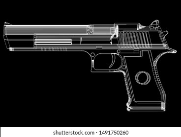  Gun Drawing - 3D Rendering