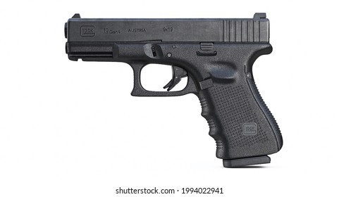 Gun Glock 19 Gen 4 3d Model On White Background