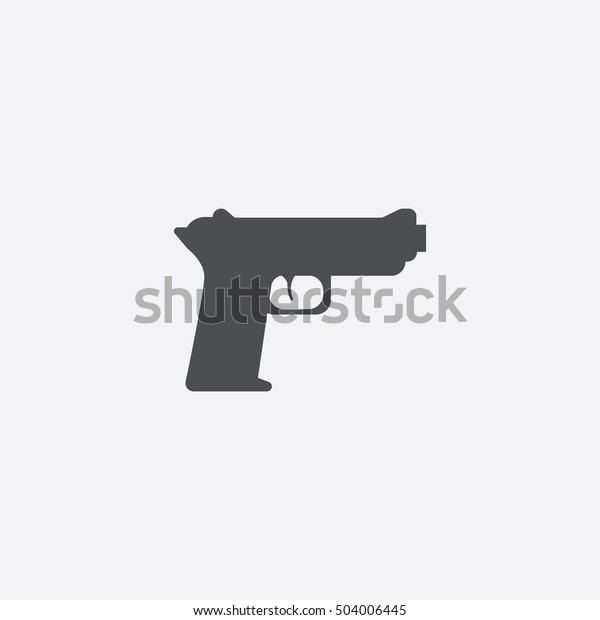 Gun Icon Isolated White Background Stock Illustration 504006445