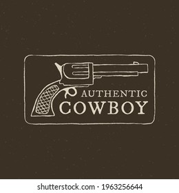 Gun Logo Illustration, Authentic Cowboy