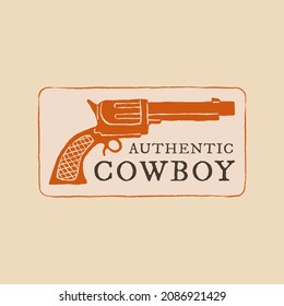 Gun Logo Illustration, Authentic Cowboy