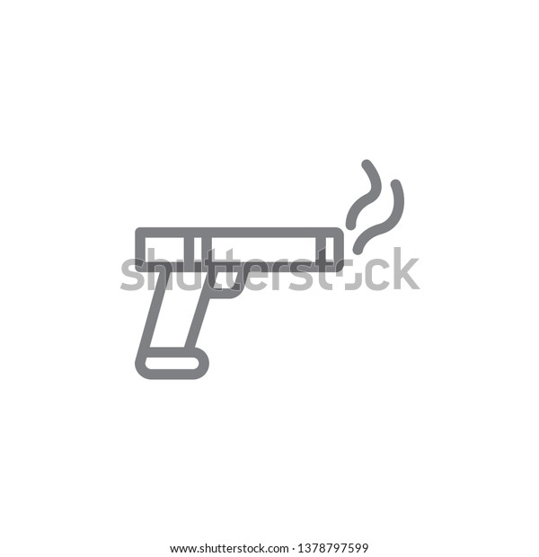 gun no smoking outline icon. Elements\
of smoking activities illustration icon. Signs and symbols can be\
used for web, logo, mobile app, UI,\
UX