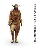 Gunslinger Western Male 3D Illustration