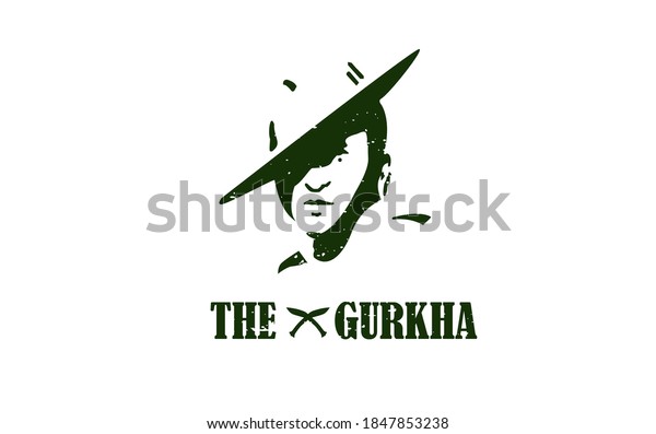 Gurkha Army logo. Illustration of Gurkha\
army.Brigade of Gurkha\
logo.