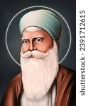 Guru Amardas Ji Painting  which is also Known as Third Sikh Guru of Ten Guru