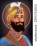 Guru Gobind Singh Ji Painting  which is also Known as Tenth Sikh Guru of Ten Guru