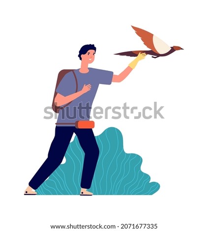 Image, Stock Photo the falconer Man Adults