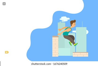 208 Man jumping over wall Stock Illustrations, Images & Vectors ...