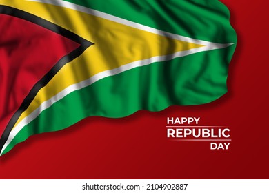 Guyana Republic Day Greetings Card Flag Stock Illustration 2104902887