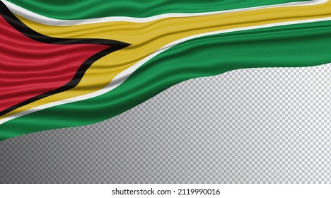 Guyana Wavy Flag, national flag clipping path, 3D illustration - Powered by Shutterstock