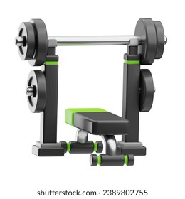 Gym equipment Bench press 3d illustration - Powered by Shutterstock