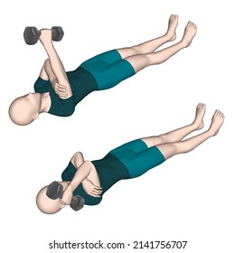 Gym Exercise  Arm Dumbbell Triceps Curl